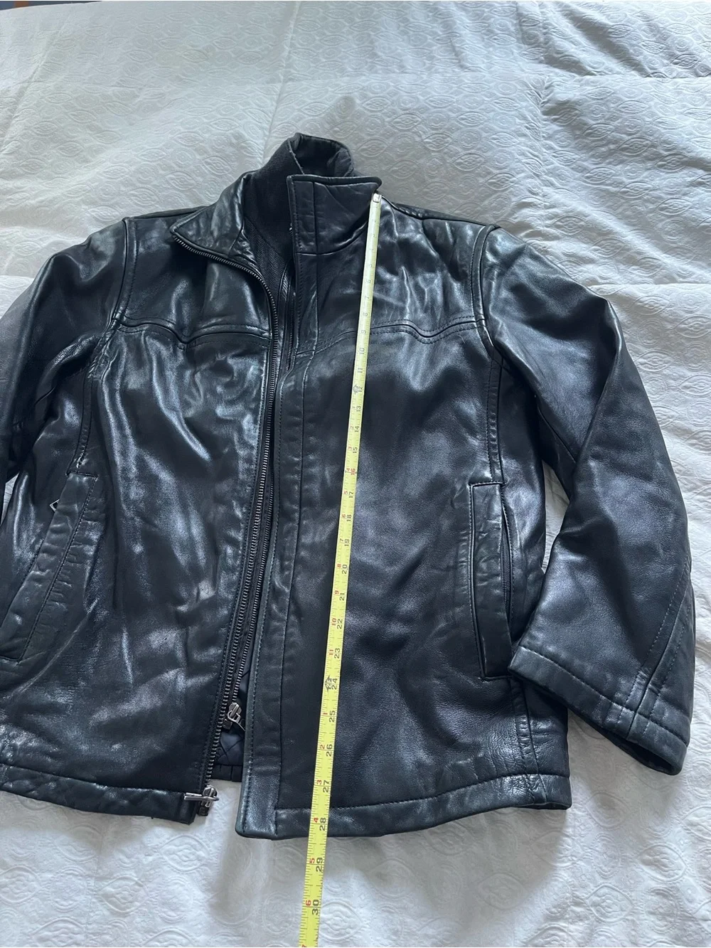 Andrew Marc New York Men's Black Leather Zip-Front Jacket size medium